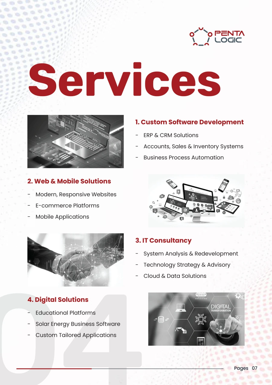 Our services. Custom software development, web and mobile solutions, IT consultancy and digital solutions.