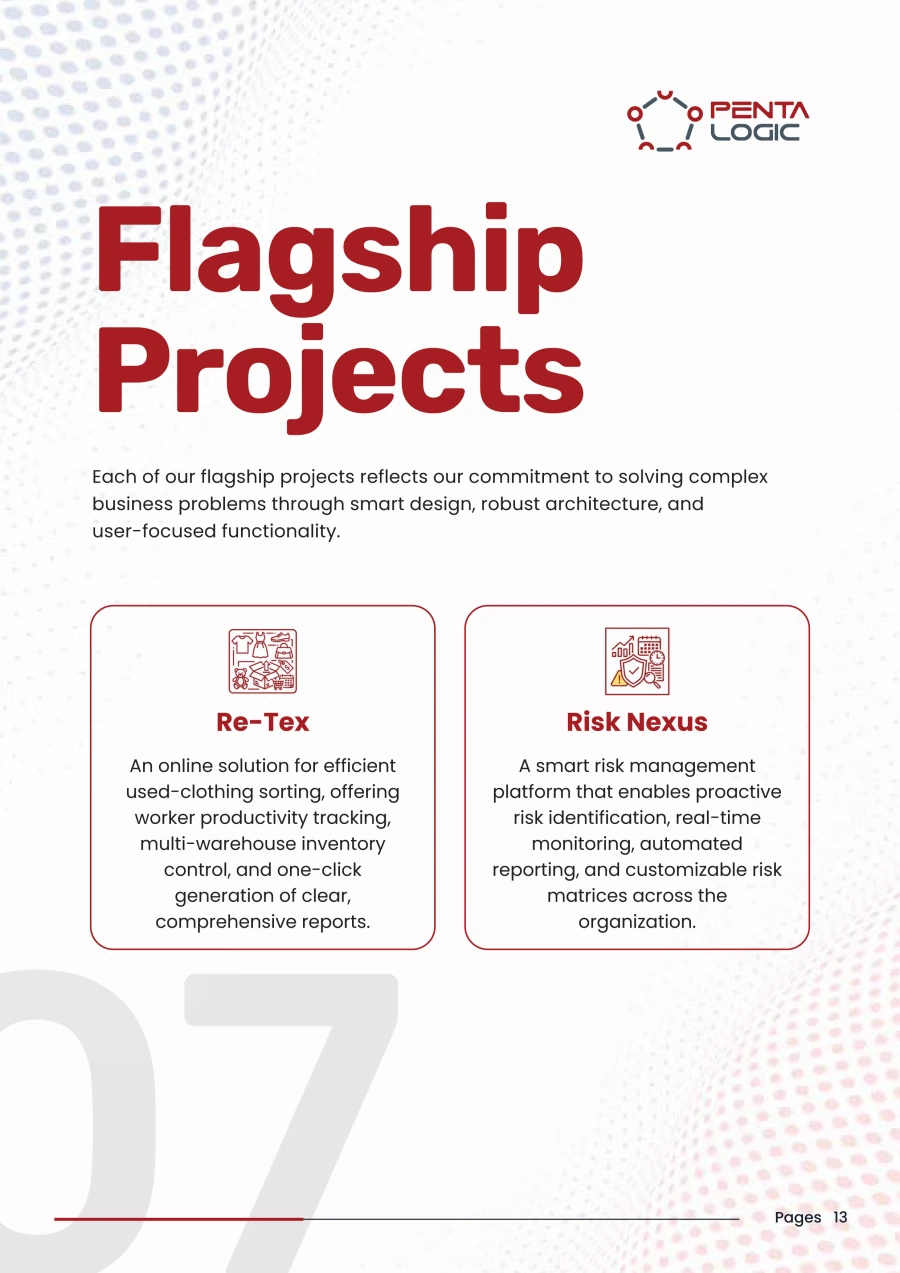 Flagship projects. Re-Tex and Risk Nexus.